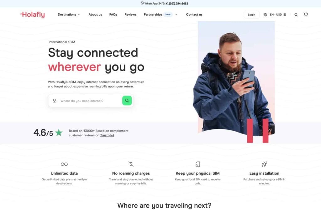 Best eSIMs for Travelers Holafly front page
